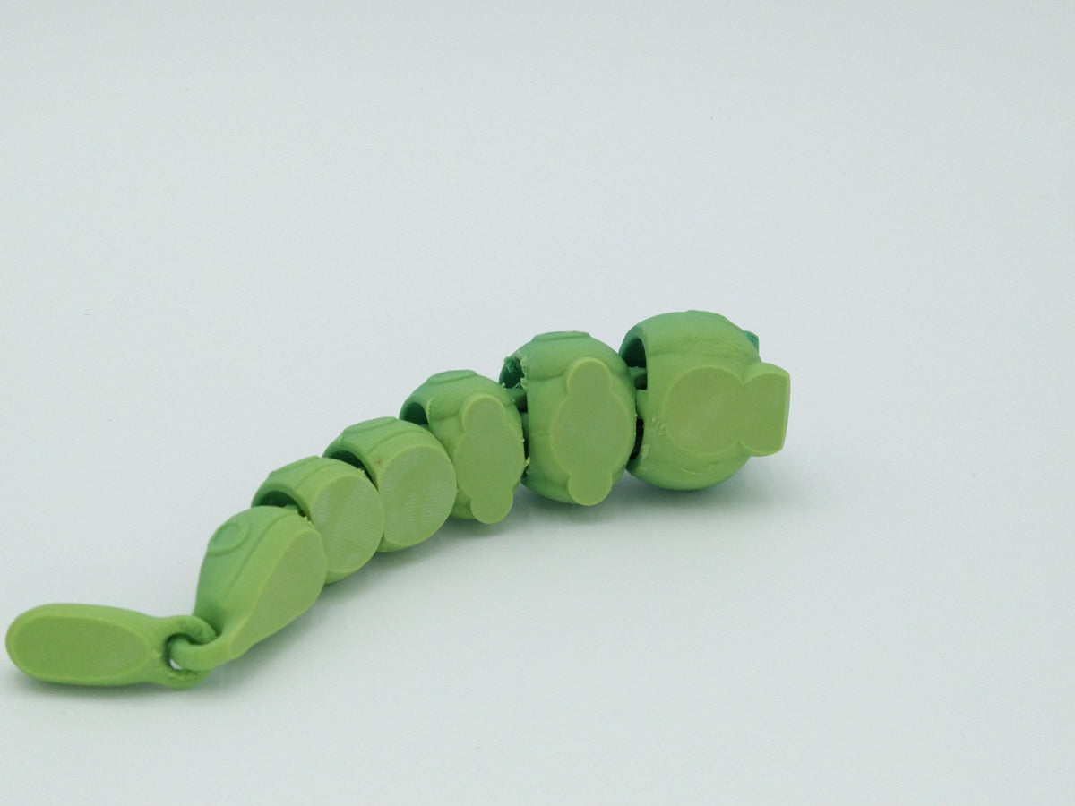CATERPIE POKEMON Figure Articulated Flexi Rainbow Colors 8" 3D Printed Figure