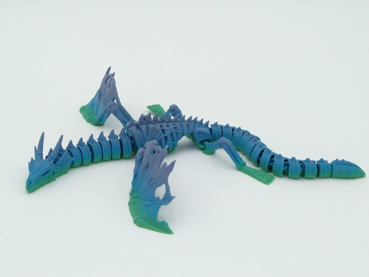 BONE DRAGON Articulated Flexi Rainbow Colors 12" 3D Printed Figure