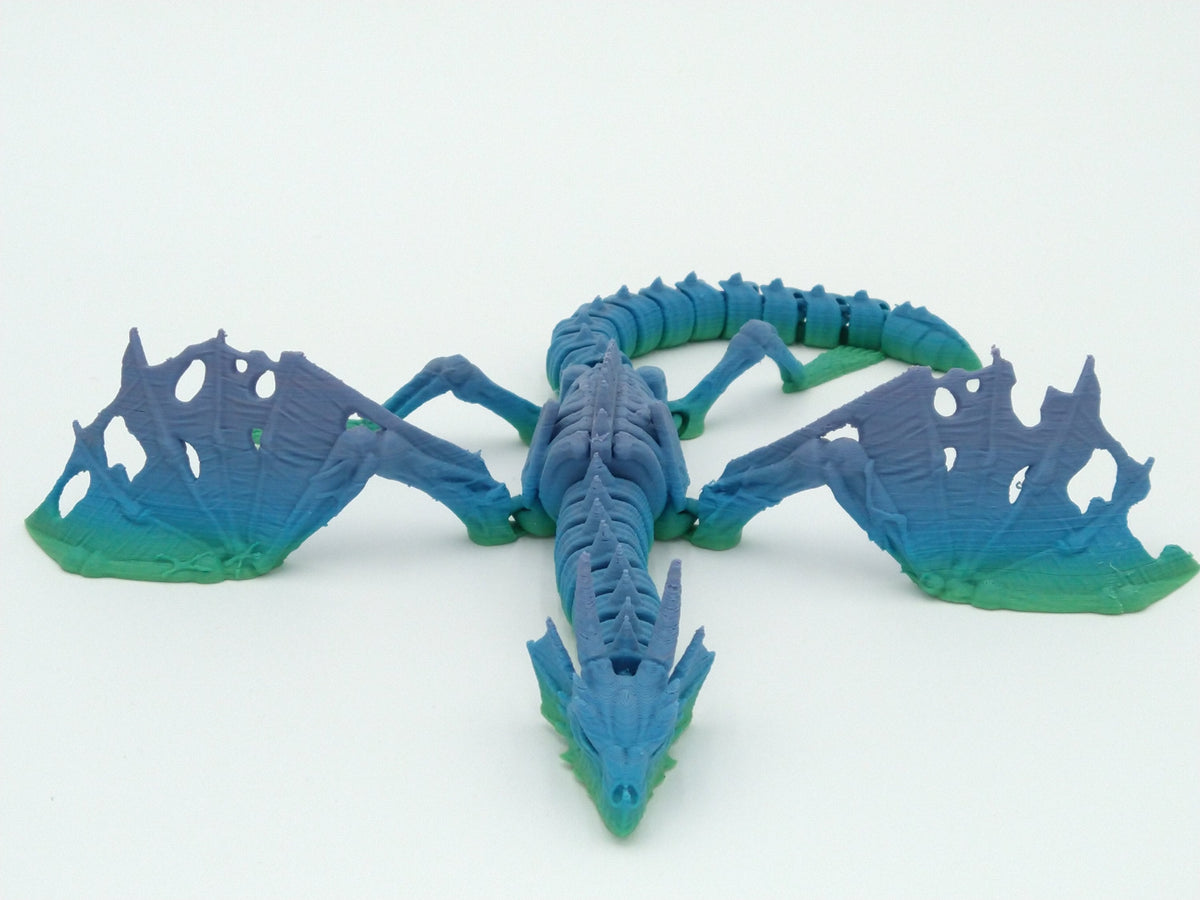 BONE DRAGON Articulated Flexi Rainbow Colors 12" 3D Printed Figure