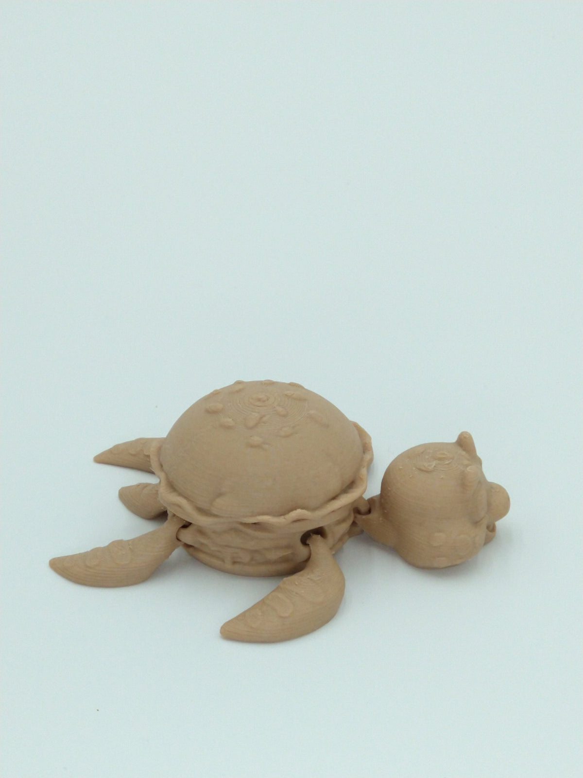 BURGER TURTLE Figure Articulated Flexi Wood PLA 4" 3D Printed Figure
