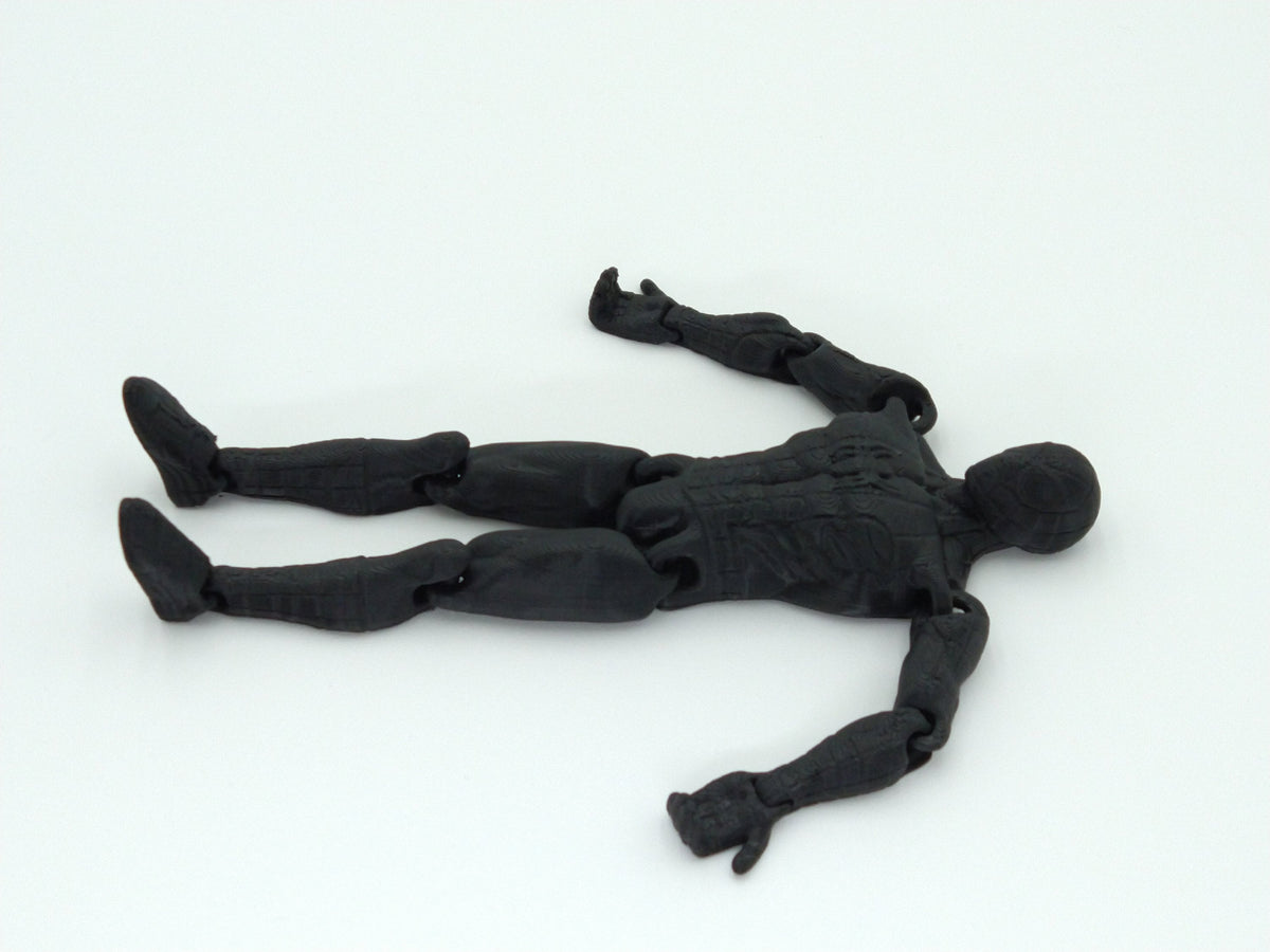 BLACK SPIDERMAN Figure Articulated Flexi 6" 3D Printed Figure