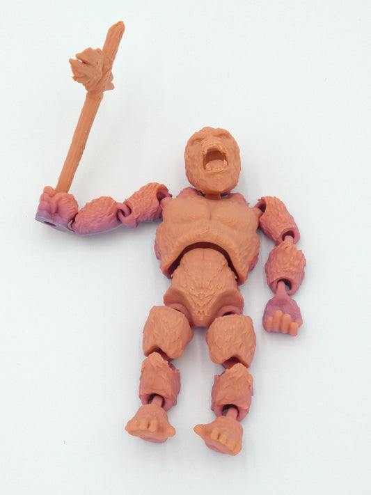 KING KONG Figure W/Axe Articulated Flexi Rainbow Colors 5" 3D Printed Figure