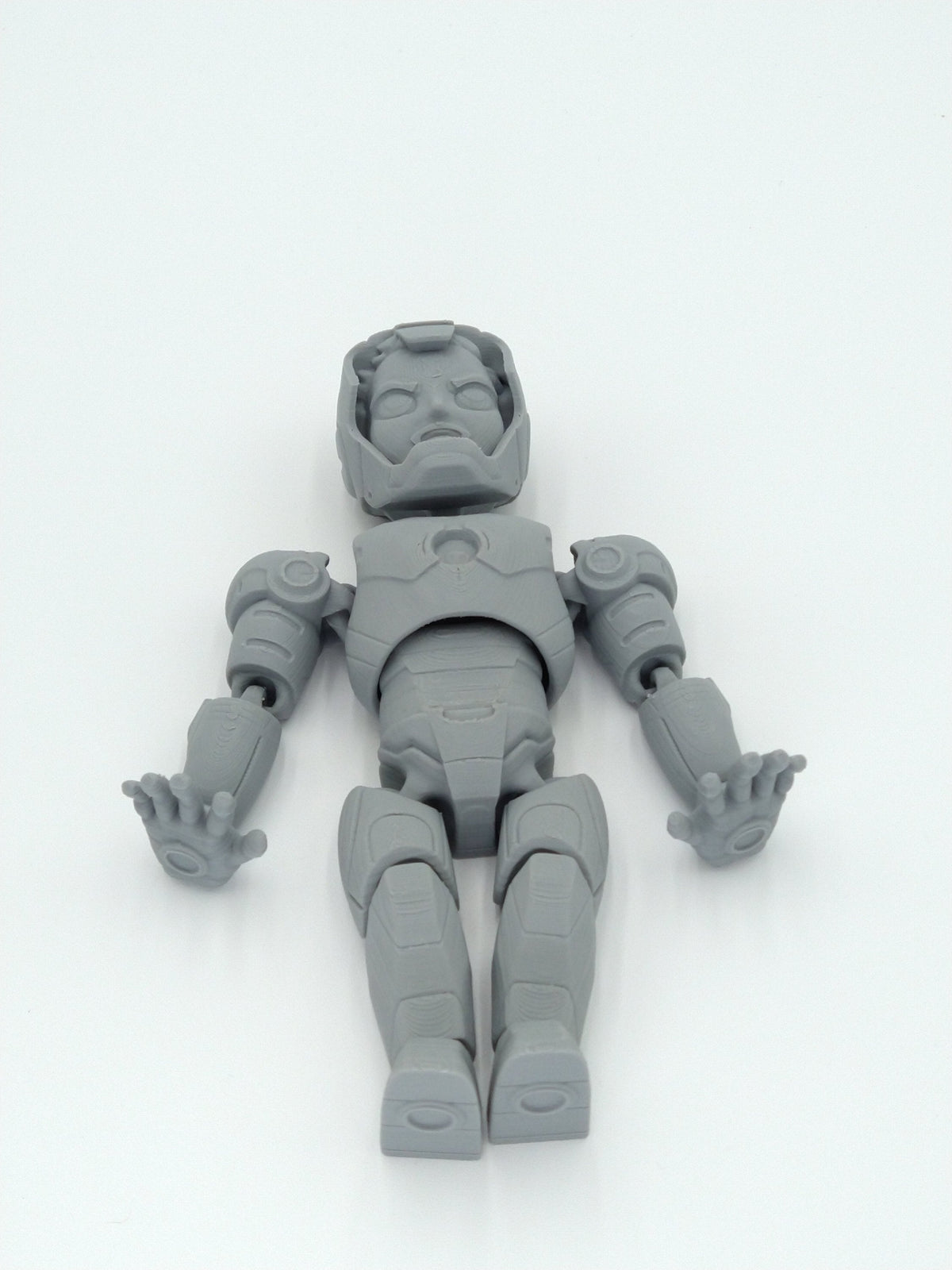 Iron Man Tony Stark Unmasked Articulated Figure Flexi 7" Gray 3D Printed Figure