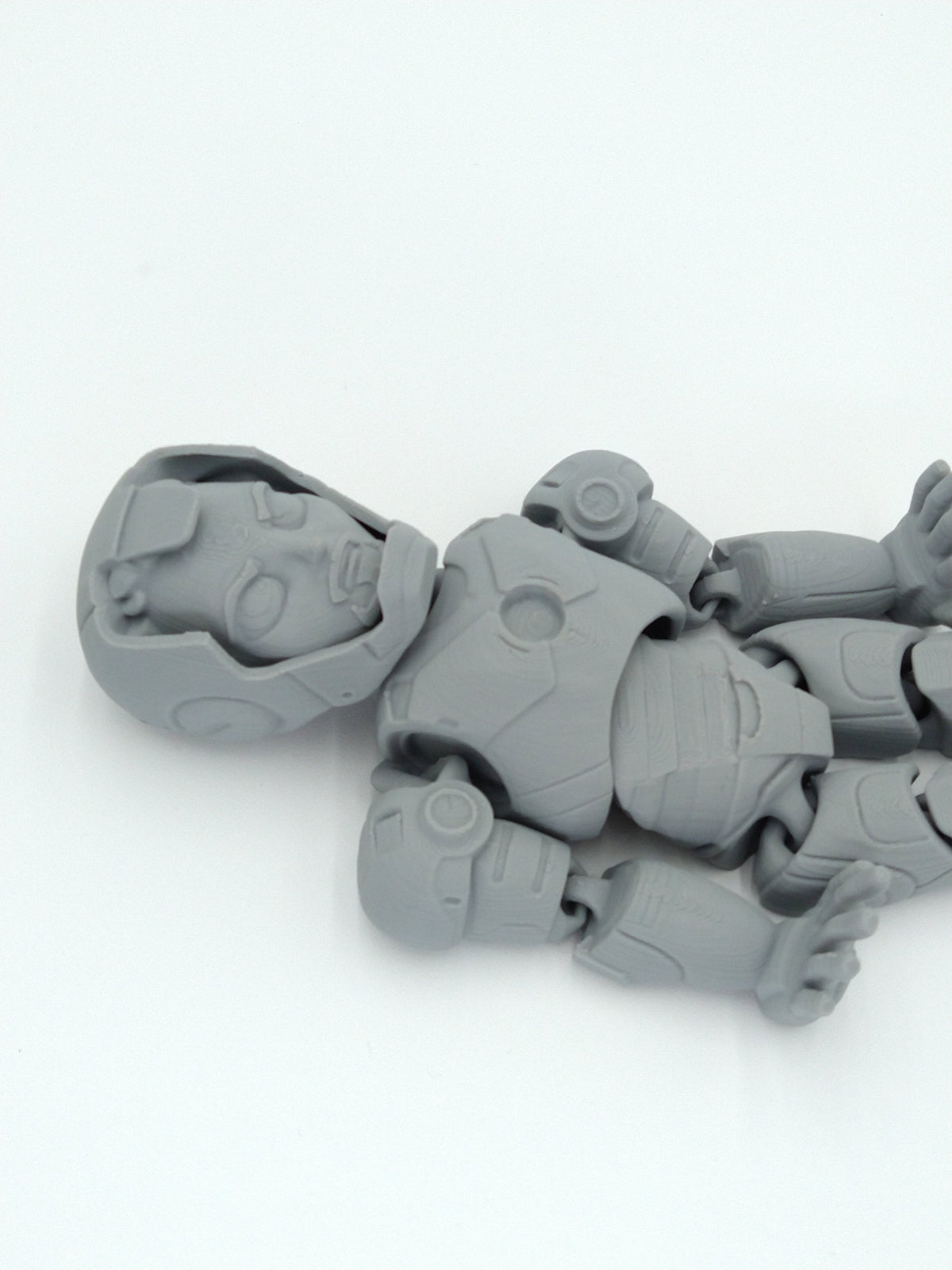 Iron Man Tony Stark Unmasked Articulated Figure Flexi 7" Gray 3D Printed Figure