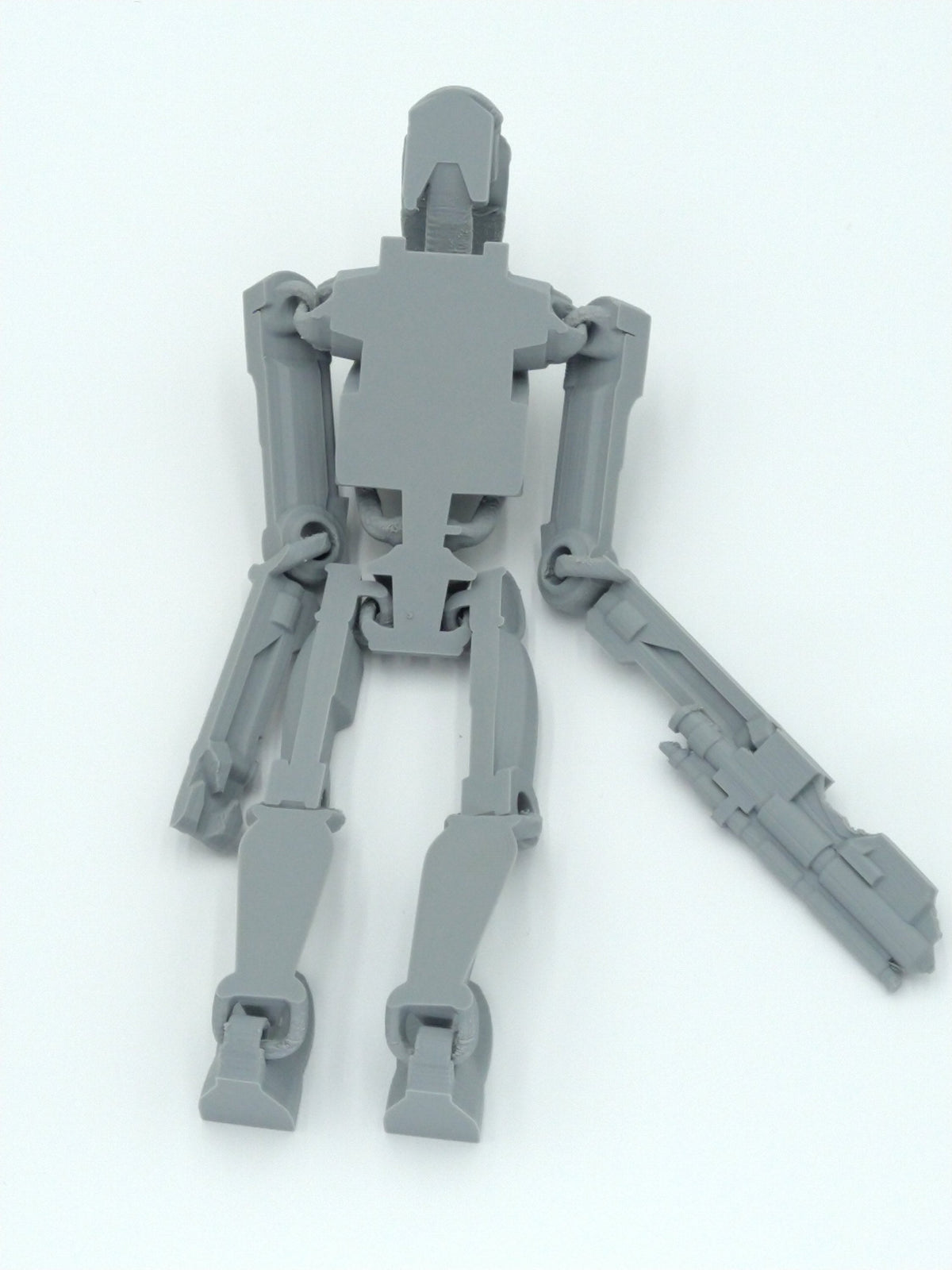 Battle Droid Figure Articulated Flexi Gray 3D Printed Figure