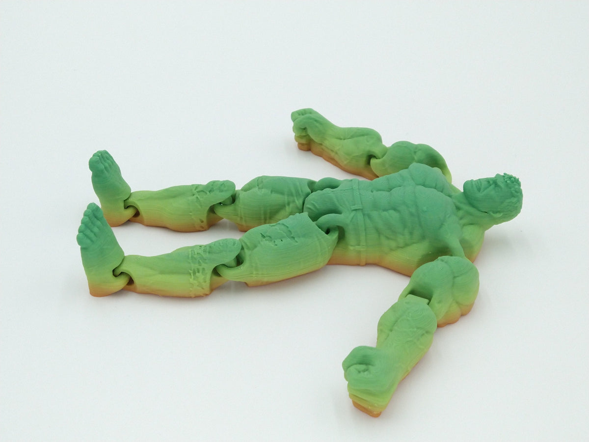 HULK Figure Articulated Flexi Rainbow Colors 7.5" 3D Printed Figure
