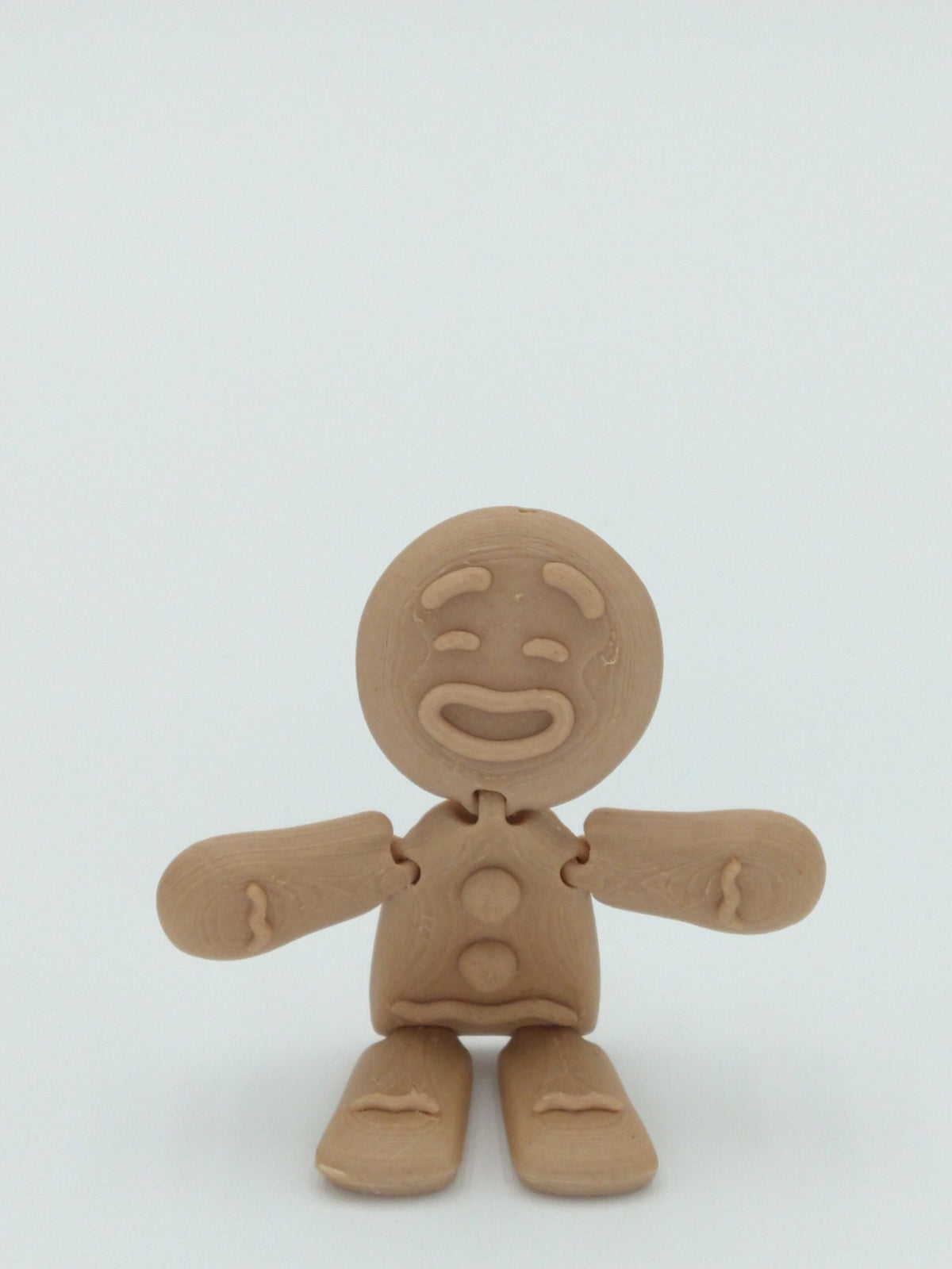 Gingerbread Man Articulated Figure Ornament 4" Wood PLA 3D Printed Flexi Factory