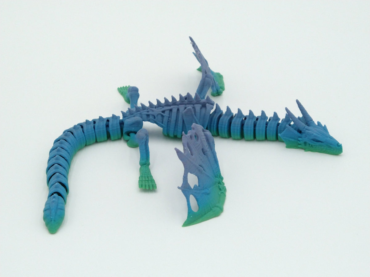 BONE DRAGON Articulated Flexi Rainbow Colors 12" 3D Printed Figure