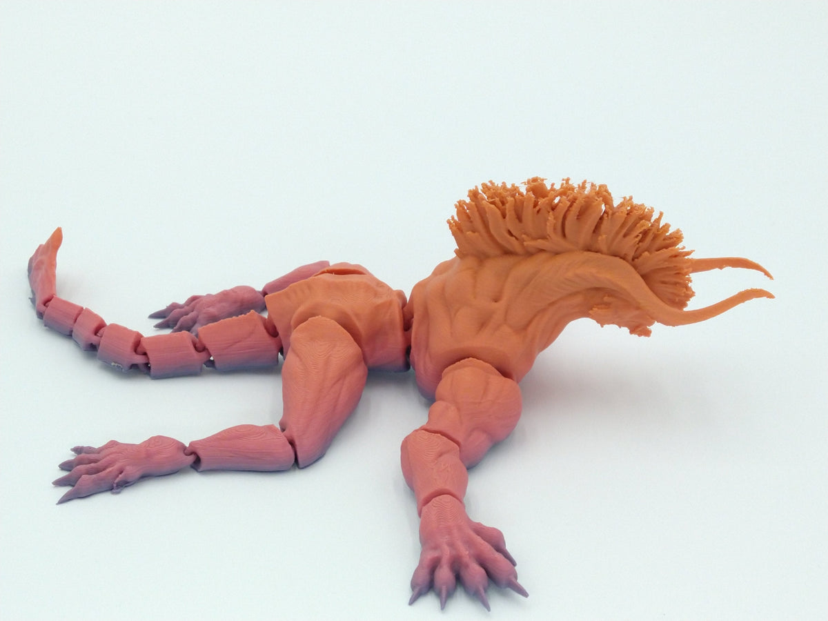 BEHEMOTH Articulated Flexi Rainbow Colors 9" 3D Printed Figure