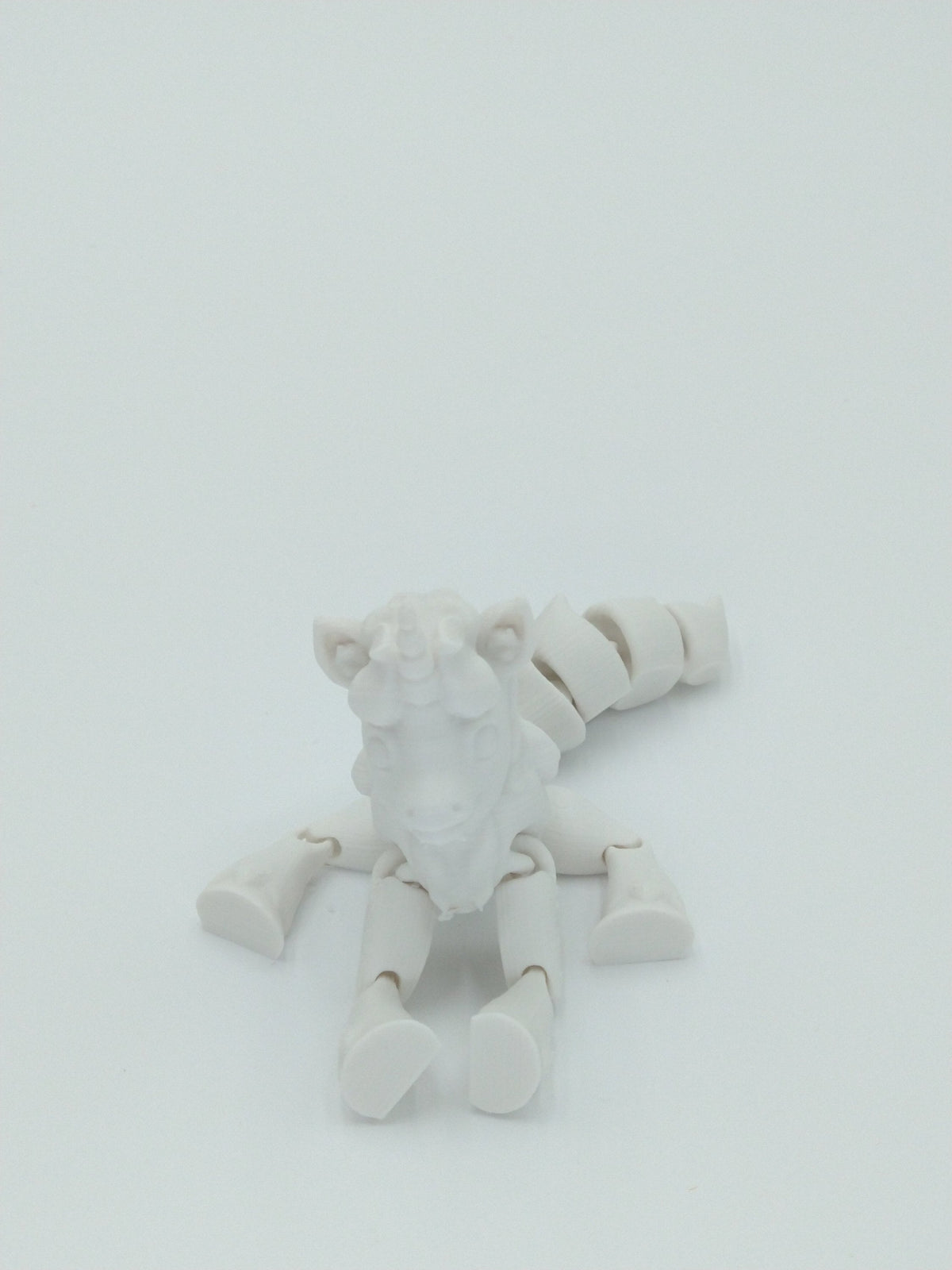 UNICORN Figure Articulated Flexi White 5" 3D Printed Figure