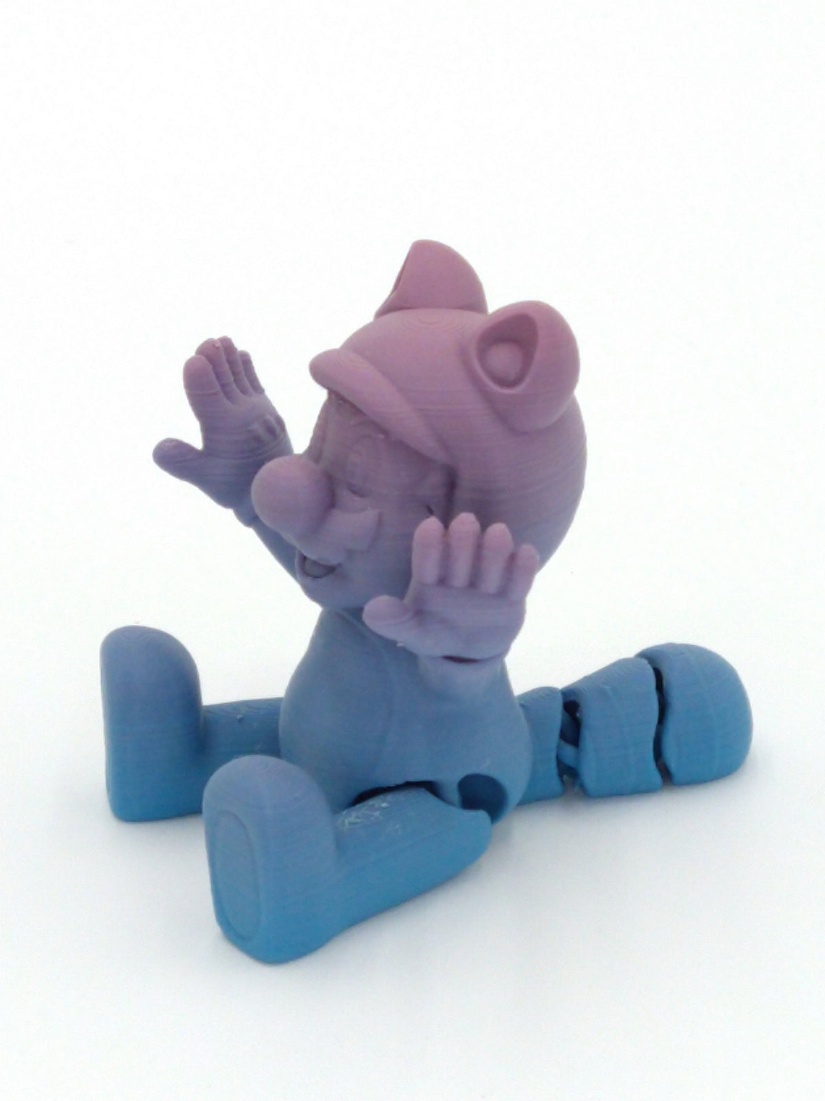 RACCOON MARIO Figure Articulated Flexi Rainbow Colors 4" 3D Printed Figure