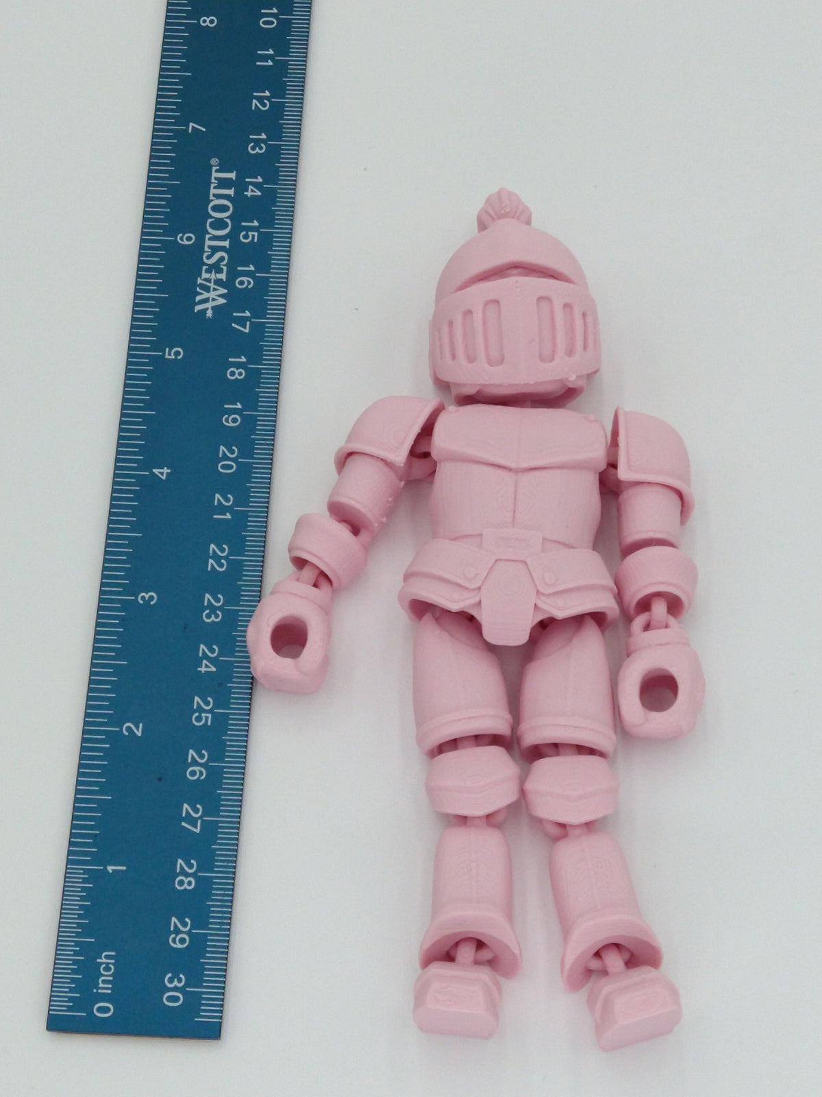 KNIGHT Articulated Figure Flexi 6" PINK 3D Printed Figure