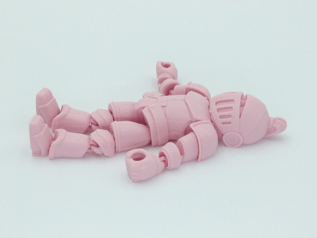 KNIGHT Articulated Figure Flexi 6" PINK 3D Printed Figure