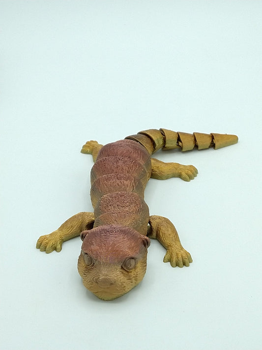 Articulated Baby Otter Rainbow Colors 9" 3D Printed Figure