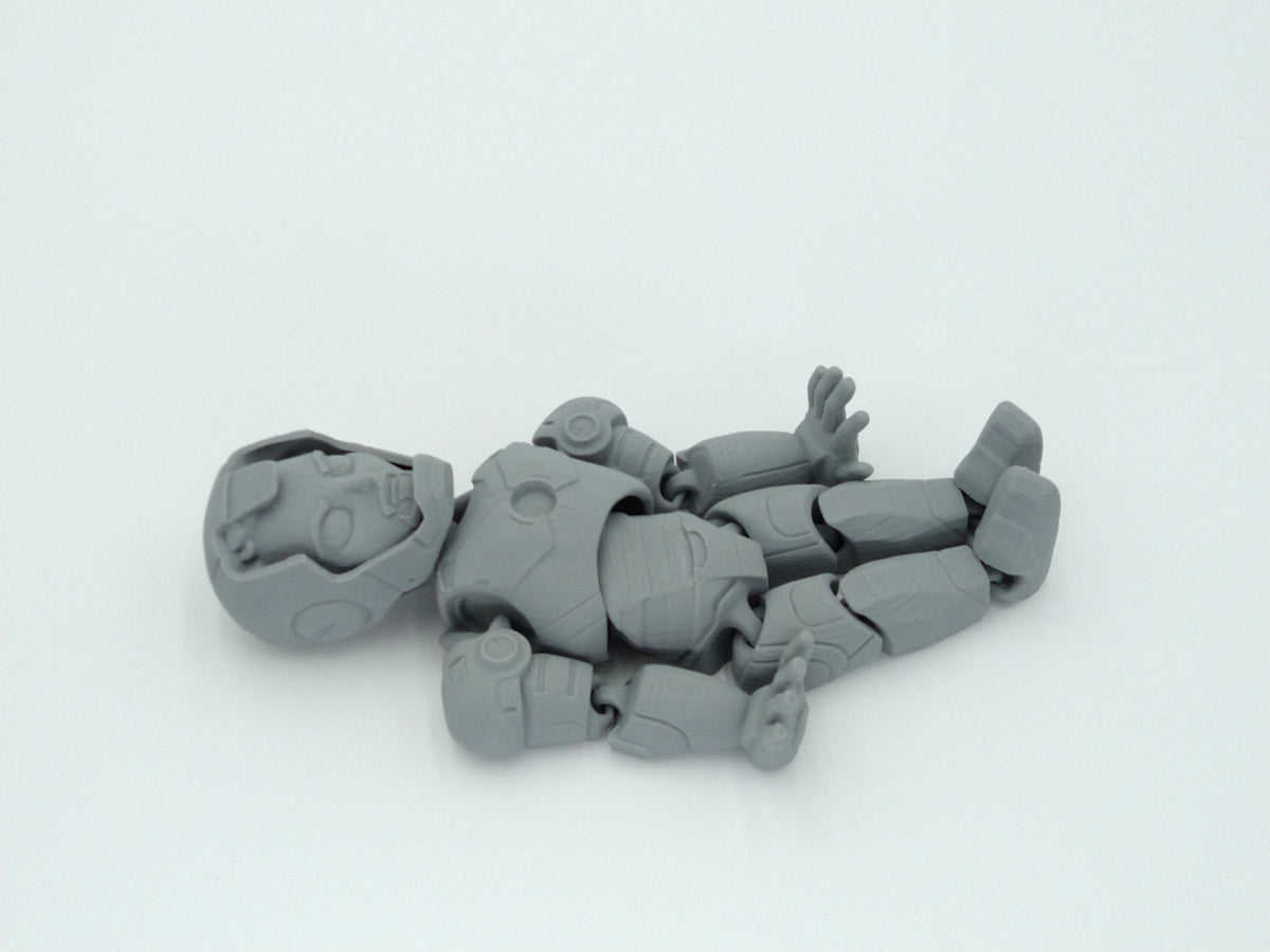 Iron Man Tony Stark Unmasked Articulated Figure Flexi 7" Gray 3D Printed Figure