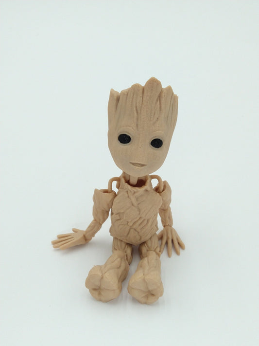 BABY GROOT Figure Articulated Flexi Wood PLA Multi Color 3D Printed Figure