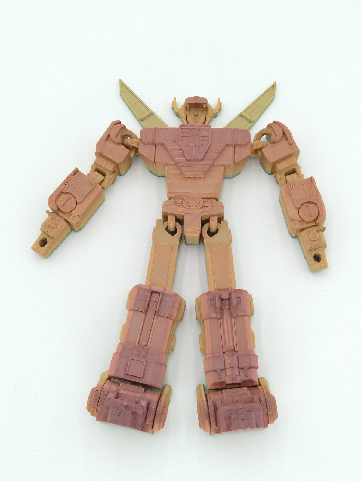 Voltron Figure Articulated Flexi Metallic Rainbow 3D Printed Figure