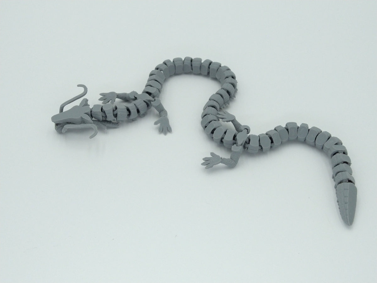 SHENRON DRAGON from DBZ Articulated Flexi Figure 3D Printed Gray 16"