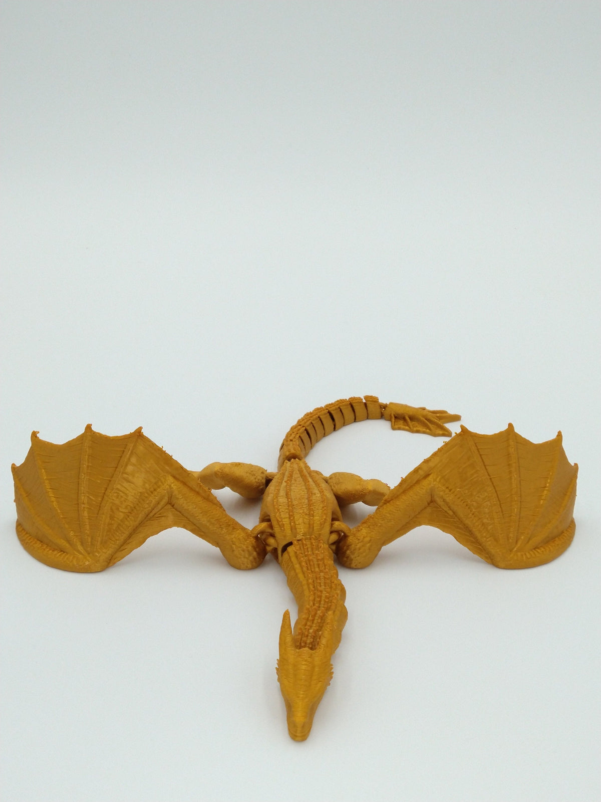 SYRAX Dragon Articulated Flexi Gold 12" 3D Printed Figure